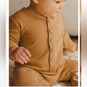 QUINCY MAE Long Sleeve Jumpsuit || Golden